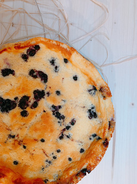 Tarta de queso fresco cremoso 0% con arándanos silvestres