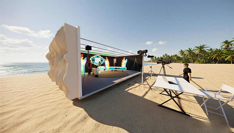 Studio version YouTube sur une plage