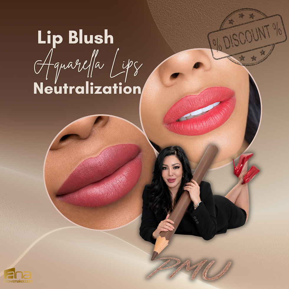 Beautiful Lady Righ After Lip Blushing Tatto Permanent Color