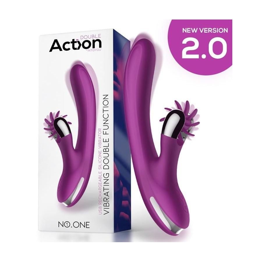 Miniature : Vibro Rabbit Vibrating Double 10 x 3.5cm Violet