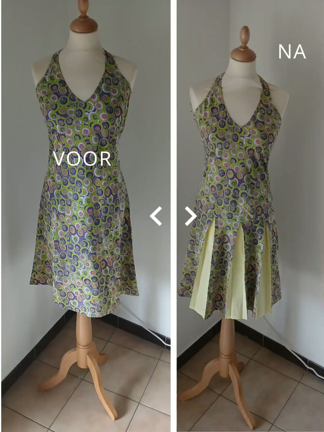 Retro Halterjurk met Gegolfde Plooi-accenten