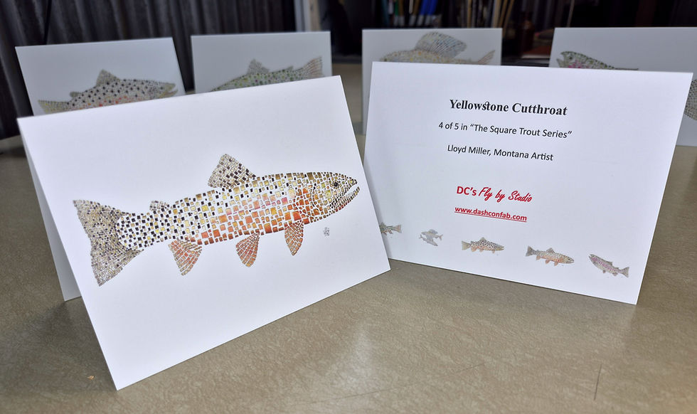 Thumbnail: Square Trout Series Cards- 5 cards & envelopes