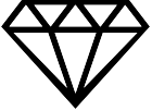 Diamant dicker schwarzer Umriss