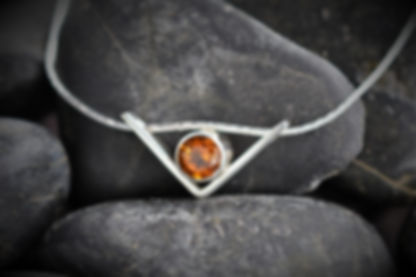 Floating V Pendant with Citrine in Sterling Silver