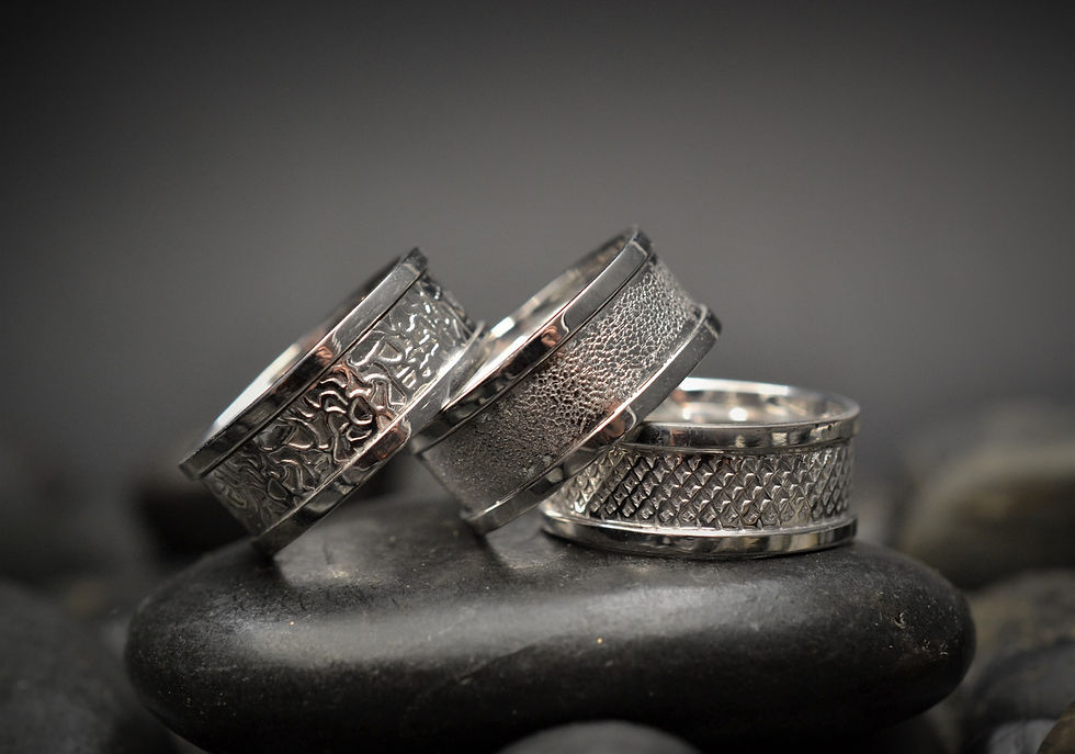 Thumbnail: Ripple Textured Band in Sterling Silver