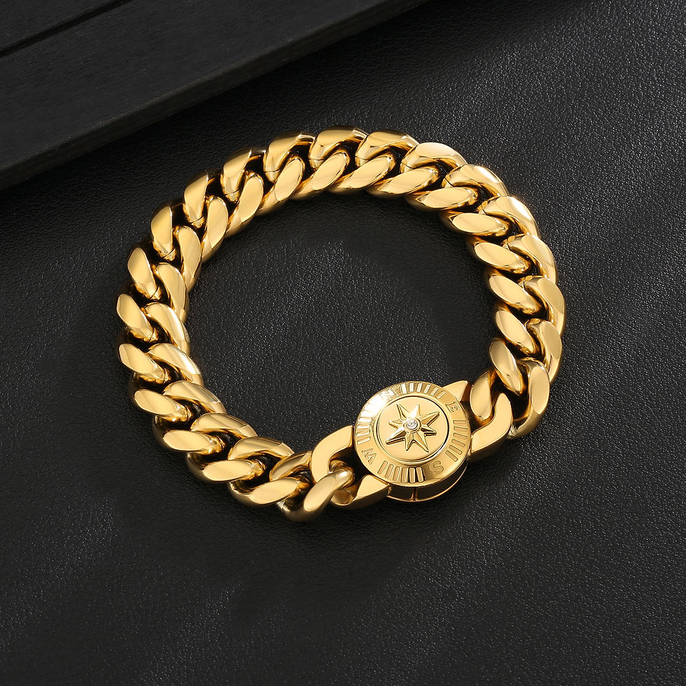 Thumbnail: Easter Faith Gifts Cross Lion Compass Anti-tarnish Jewelry 18K Gold Plated Stain