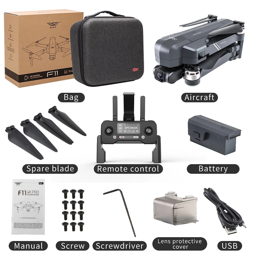 Thumbnail: SJRC F11 PRO 4K With HD Camera GPS Quadcopter Drones Battery Plastic Remote Cont