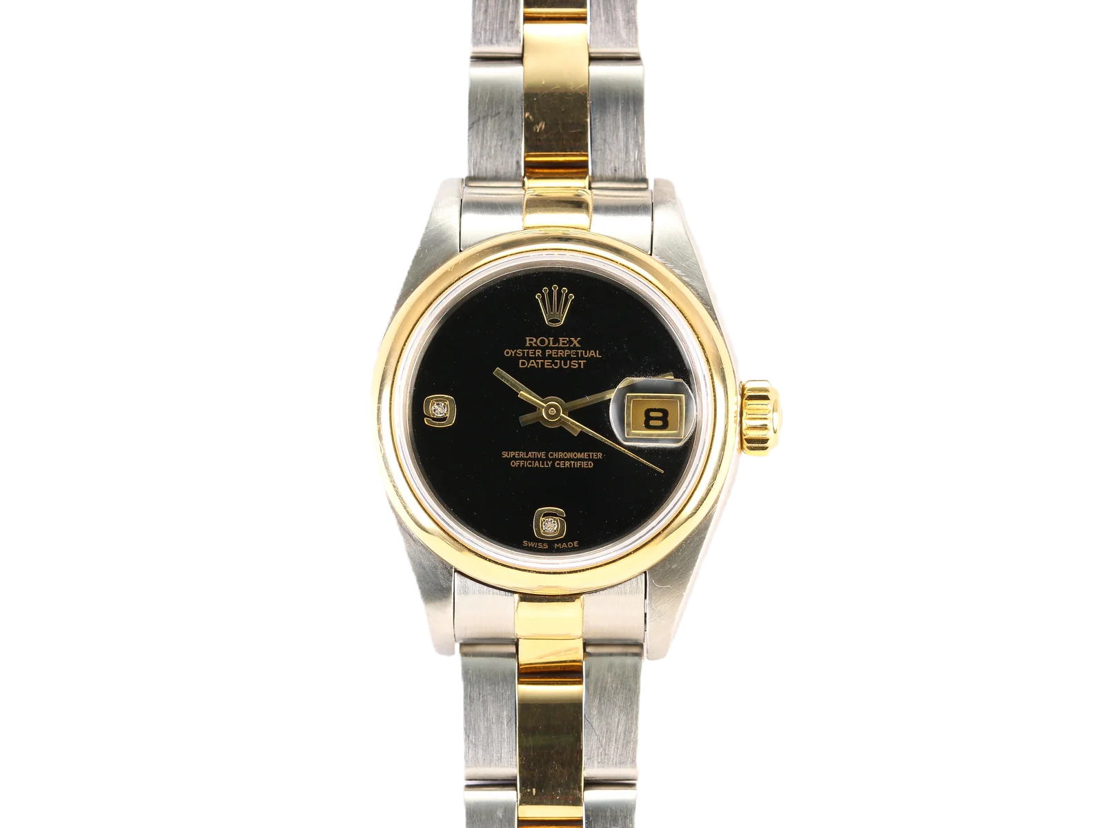 ROLEX DATEJUST 26MM '79163' ONYX DIAL 18K YELLOW GOLD/STAINLESS STEEL