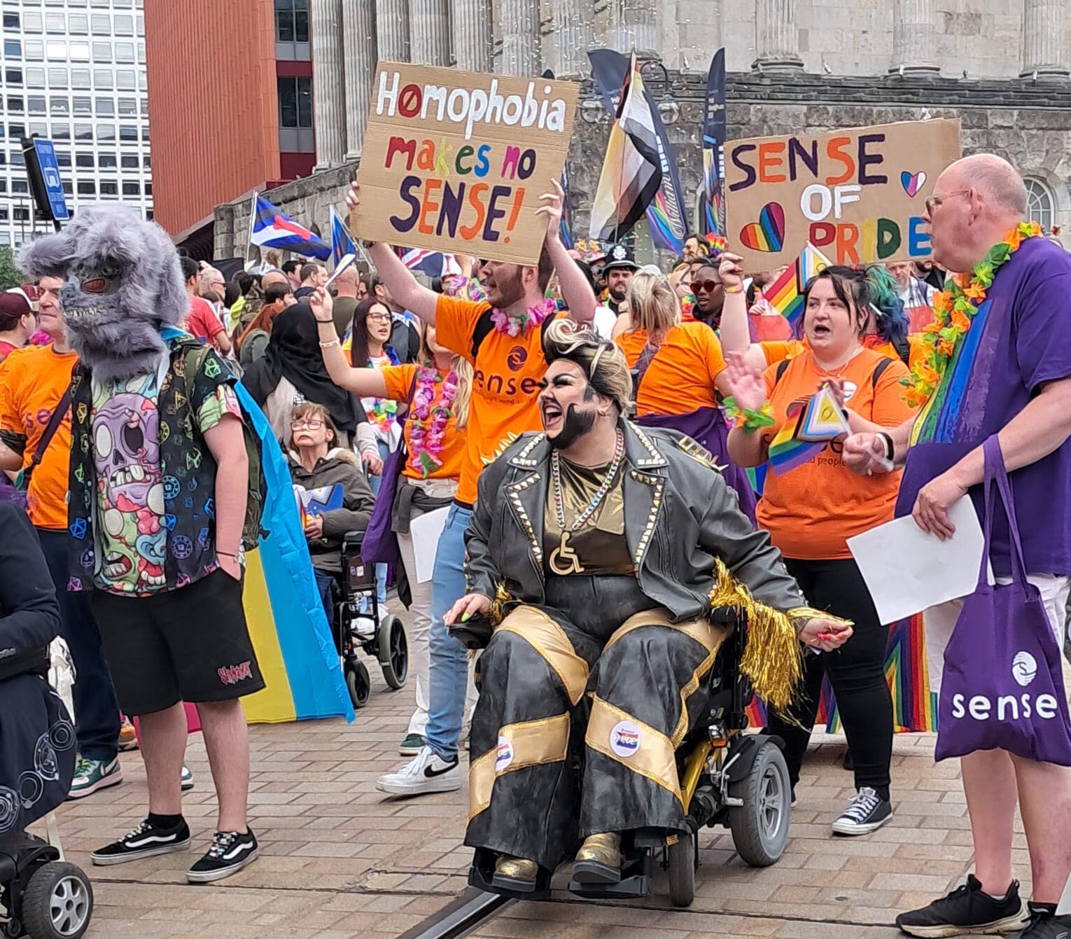Crip Ladywood in the parade with Sense charity