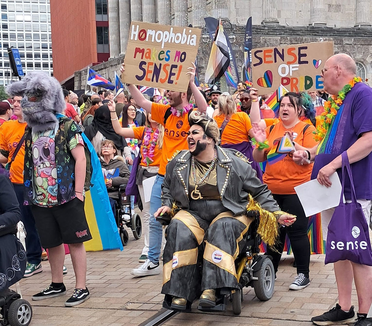 Crip Ladywood in the parade with Sense charity