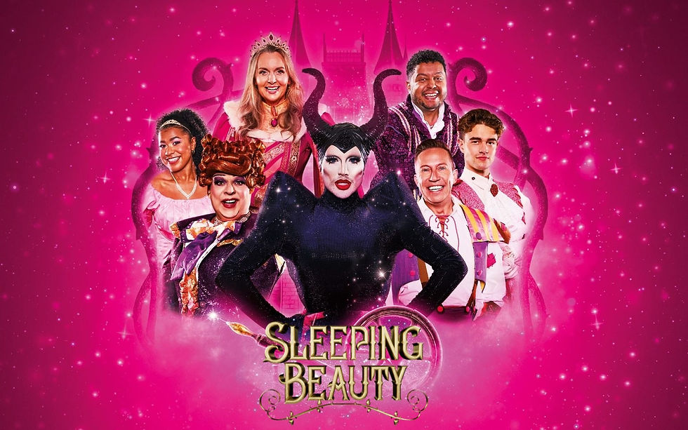 Production image of the full cast.