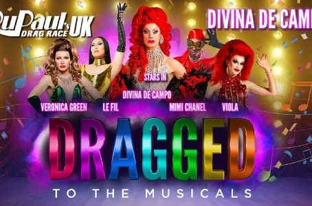 Promotional banner for the show which features photos of all the drag queens and the title of the show.