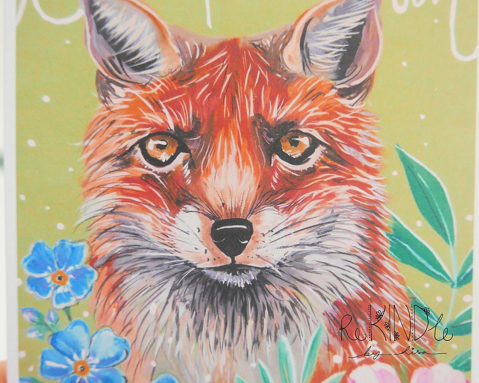 Thumbnail: Recycled Card Fox Print: Vegan Art, Eco-Friendly Gift