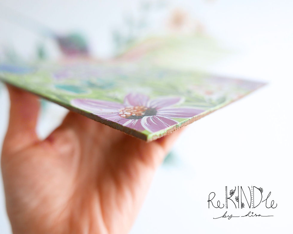 Thumbnail: Original Eco 'We Are Nature' Painting on A5 Reclaimed Hardboard
