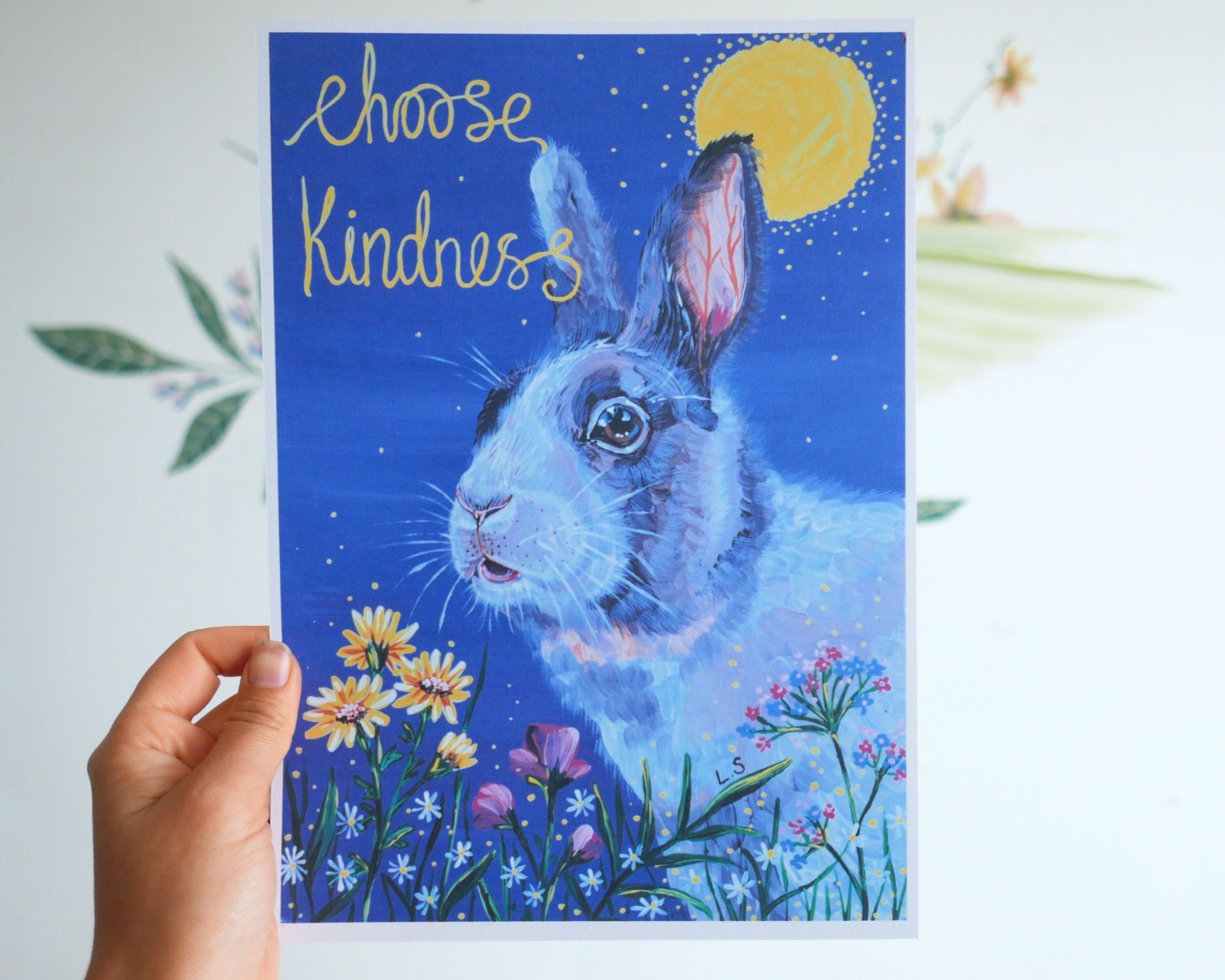 Choose Kindness Rabbit Art Print