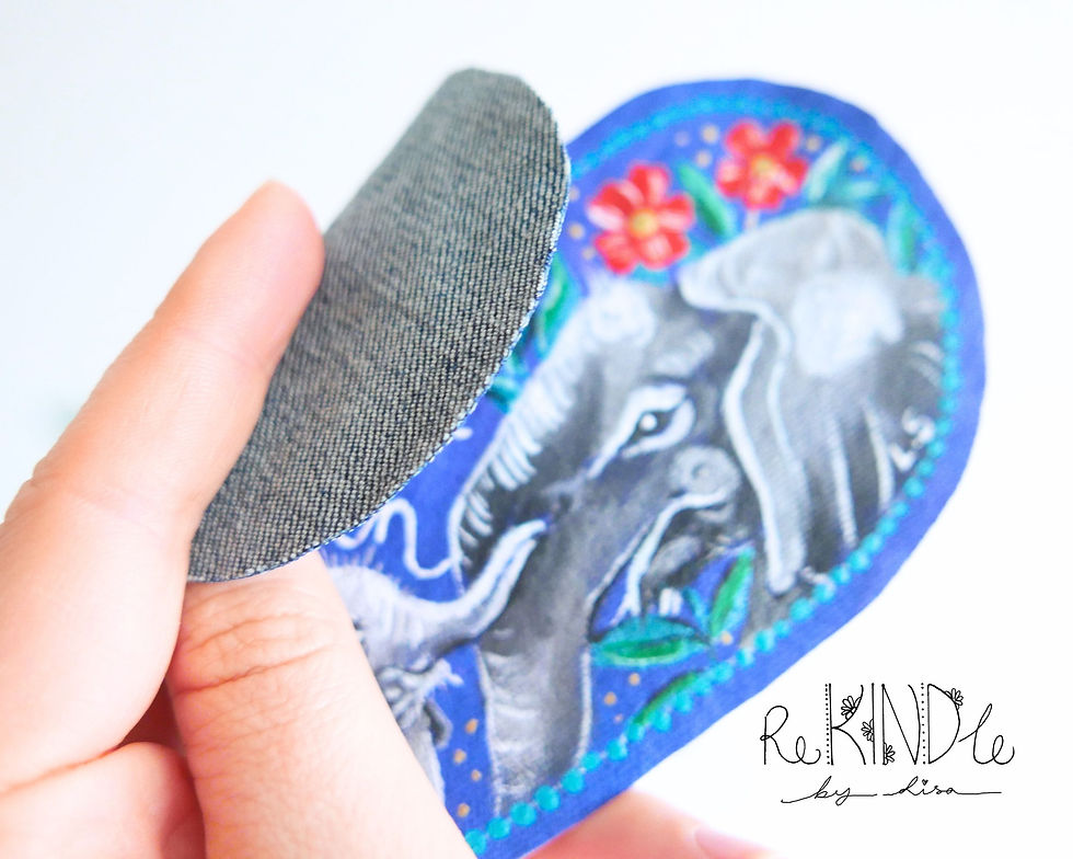 Thumbnail: Vegan Hand Painted Sew On Patch. Made From Upcycled Denim Jeans