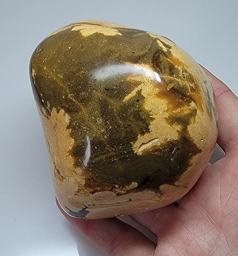 Large Clay-included amber chunk.