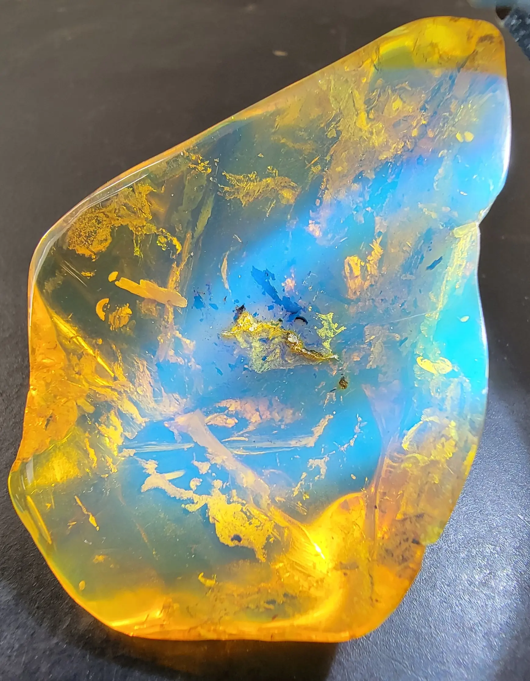 Polished Blue Dominican Amber