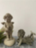 Weihnachts-Set; Resin Figuren Engel Rosus und Blütenelfe Weihnachtsstern von Zauberblume; kleine Dekofiguren