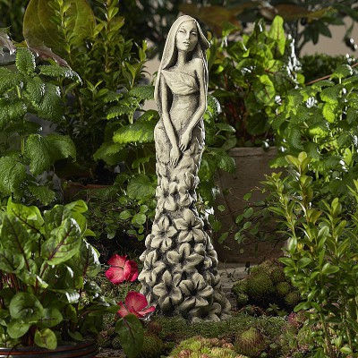 Zauberblume; Bluetentaenzerin Rittersporn; Betonguss; Steinguss; frostfest; zum Stecken; auf Stab; 19-92012; Steinfigur