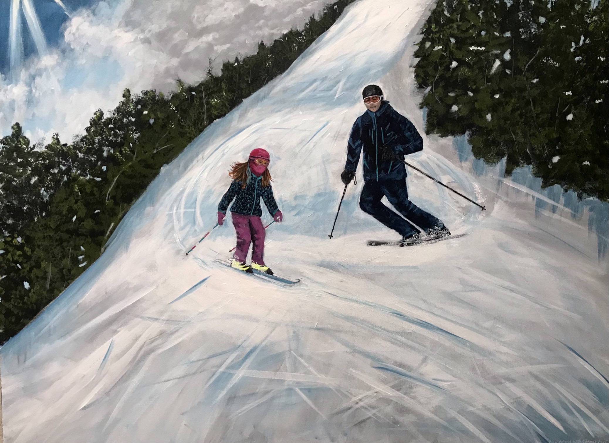 people, acrylic, painting