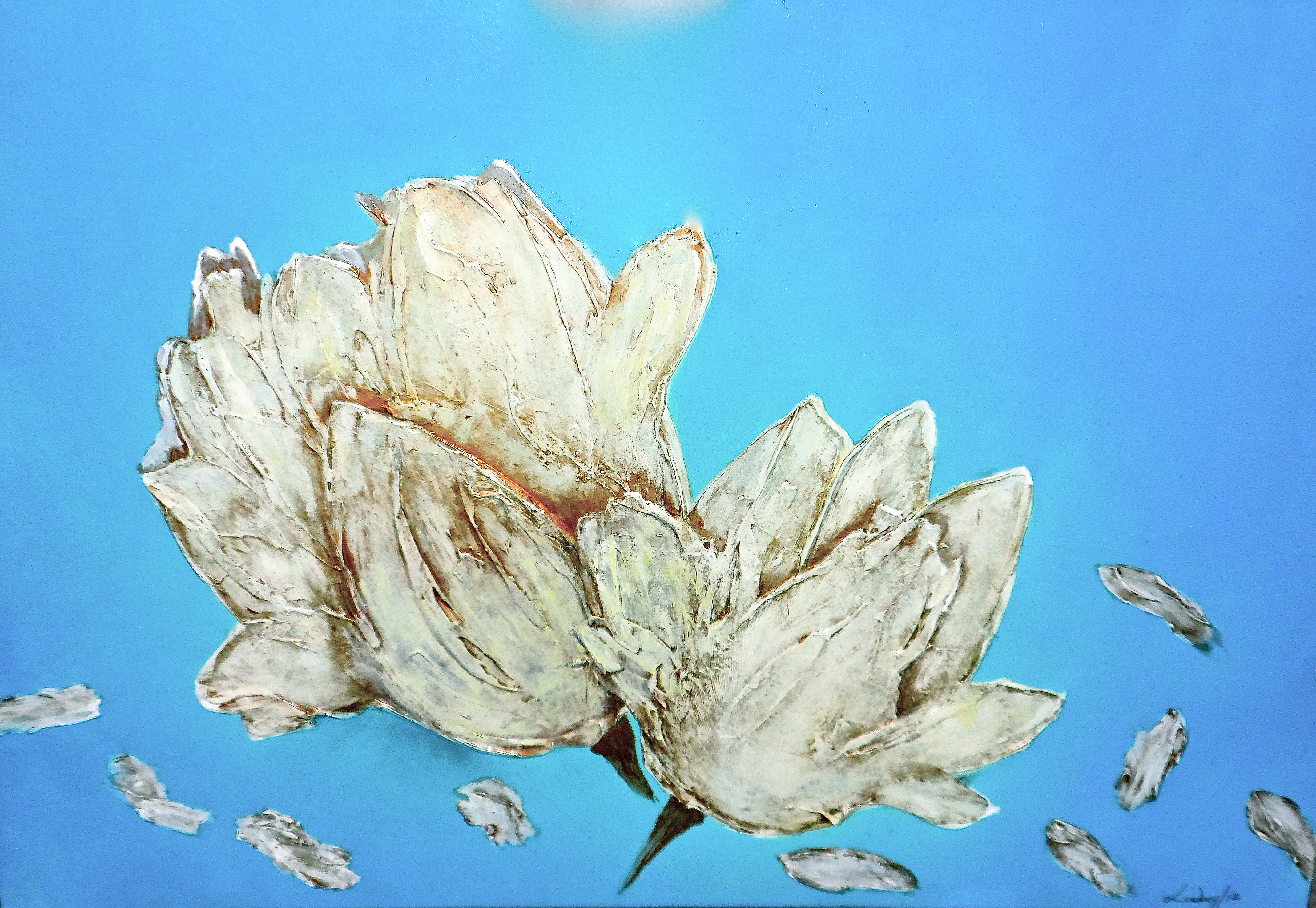 floral textured painting flower