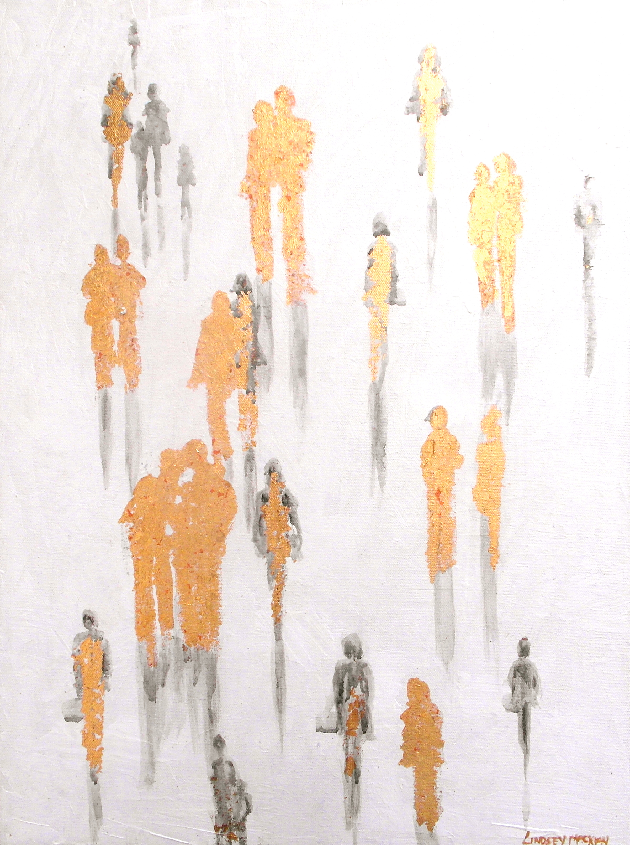 gold leaf Impressionistic figure