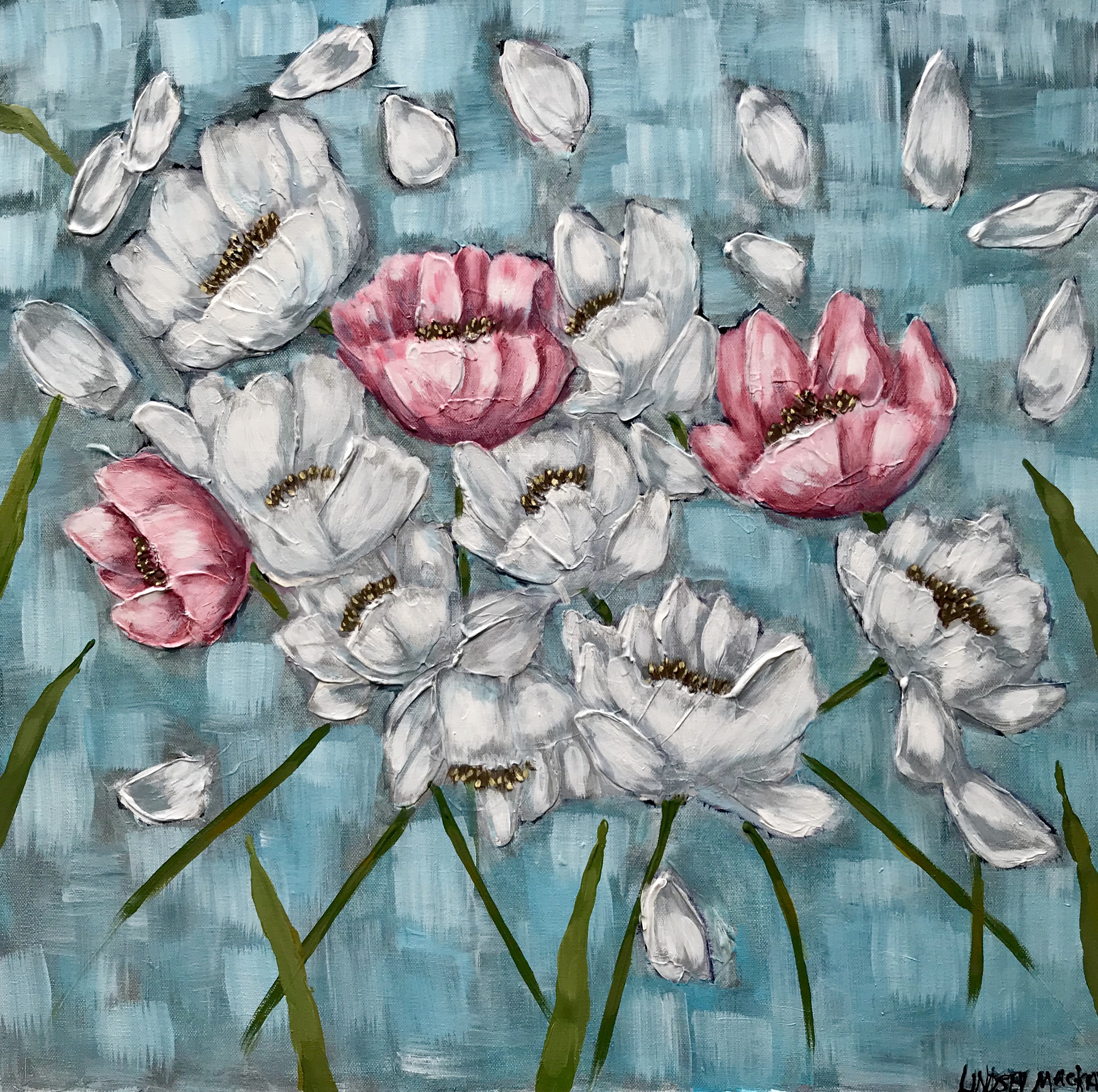 Impressionistic floral paintings