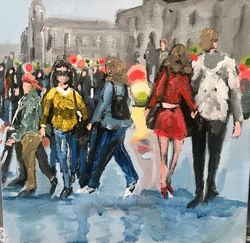 acrylic, textured, painting, colour