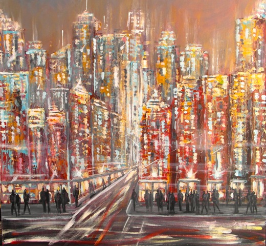 Cityscape painting, Abstract