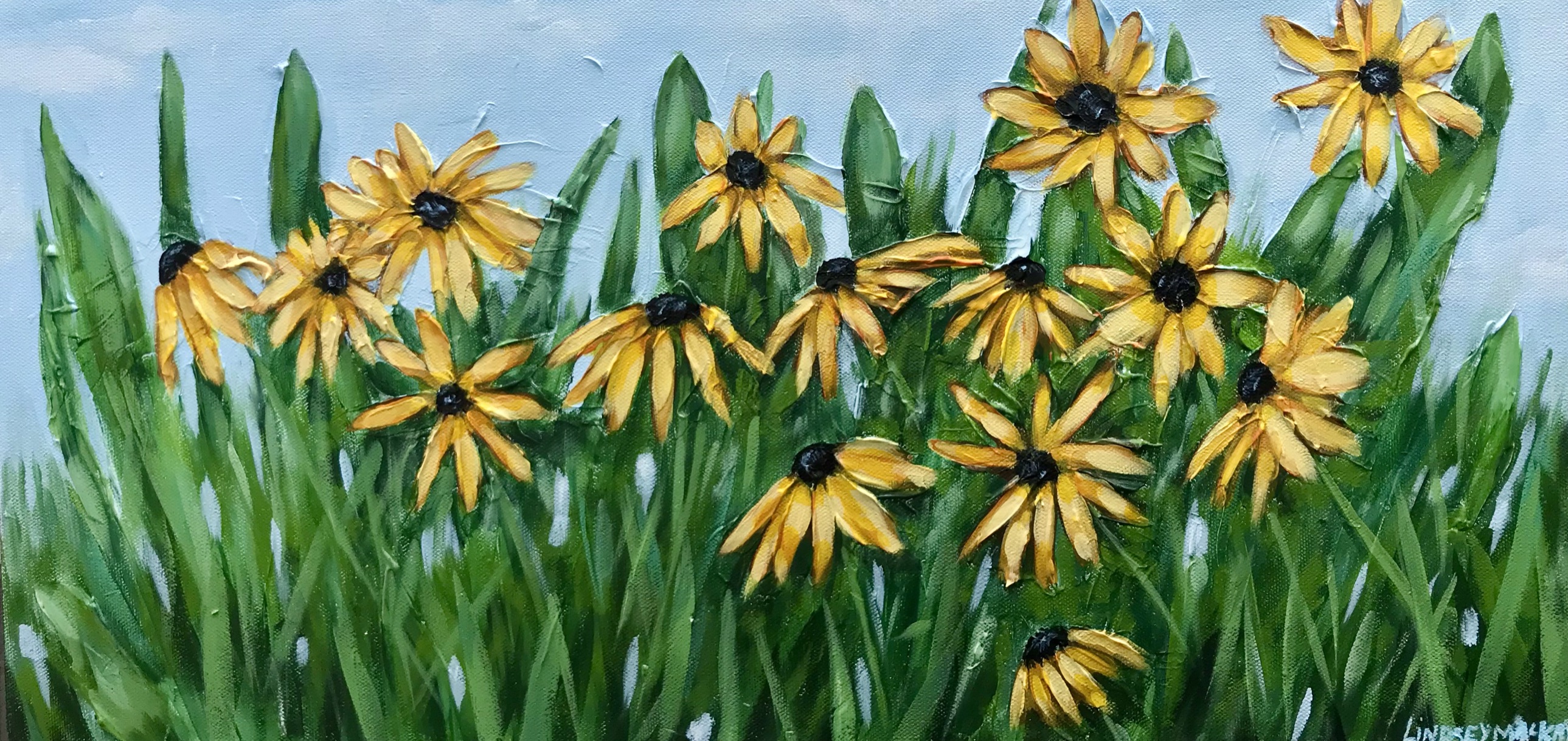 Impressionistic floral paintings
