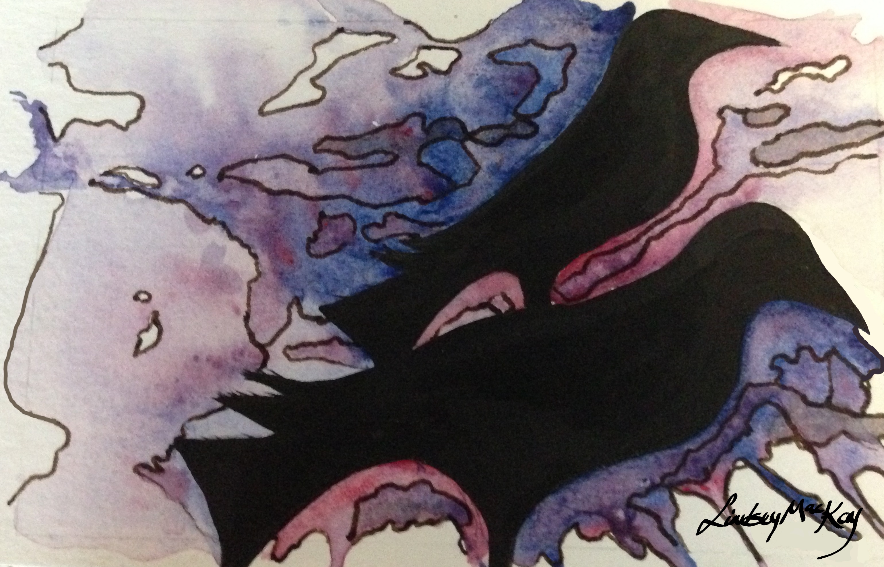 watercolor crow painting; crows