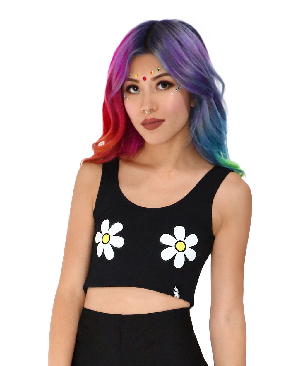 Double Daisies Glow in the Dark Crop Top
