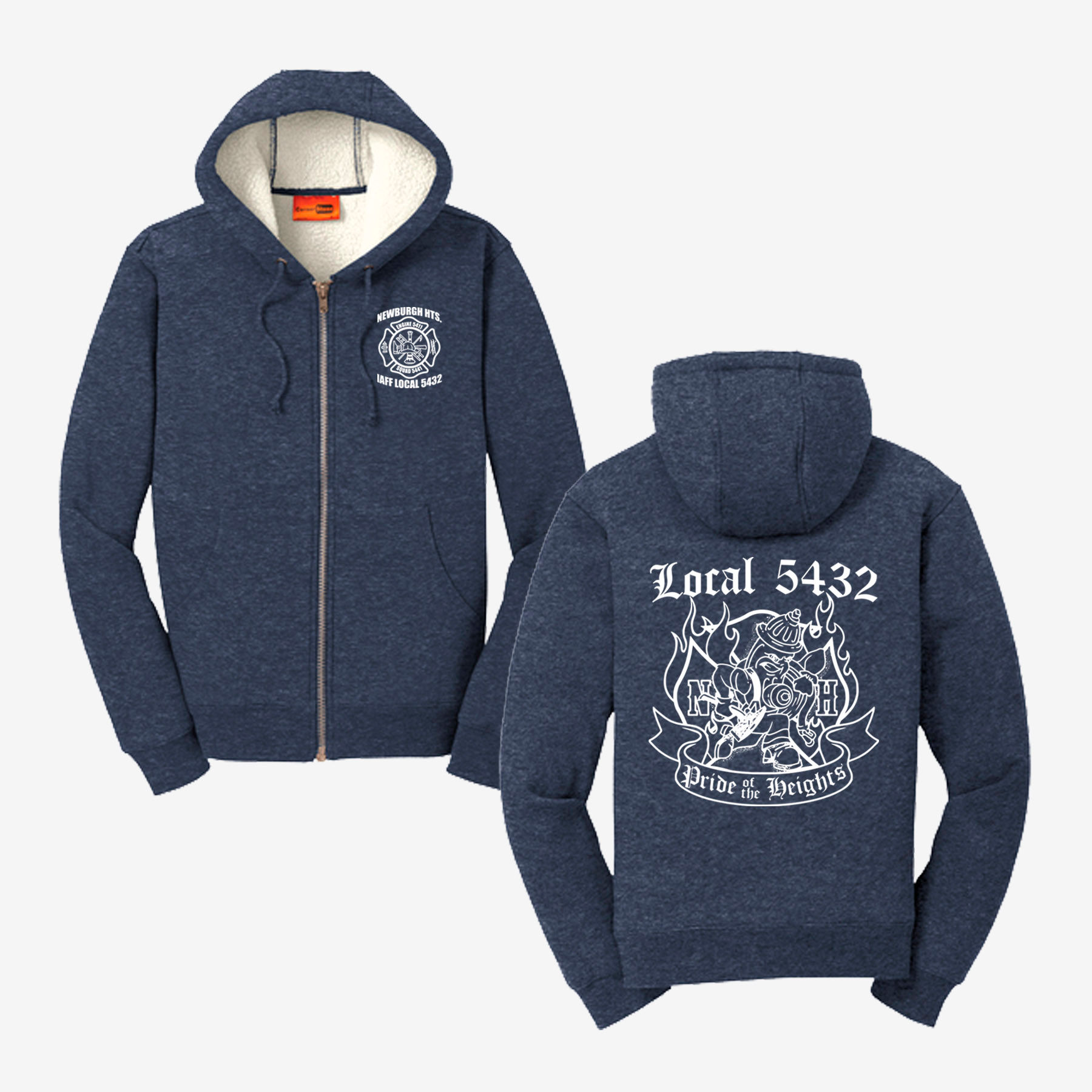 Heavyweight Sherpa-Lined Hooded Fleece Jacket
