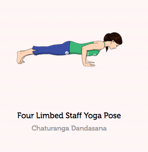 Graphik mit einer Frau in Chaturanga Dandasana