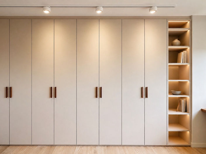 Maßgeschneiderter Kleiderschrank, Schrankbeleuchtung, Wohnung München, MoIo Interior Design