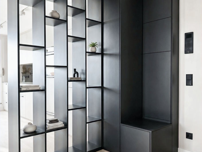 Raumtrennwand - Regal, Eingang, Küche, MoIo Interior Design