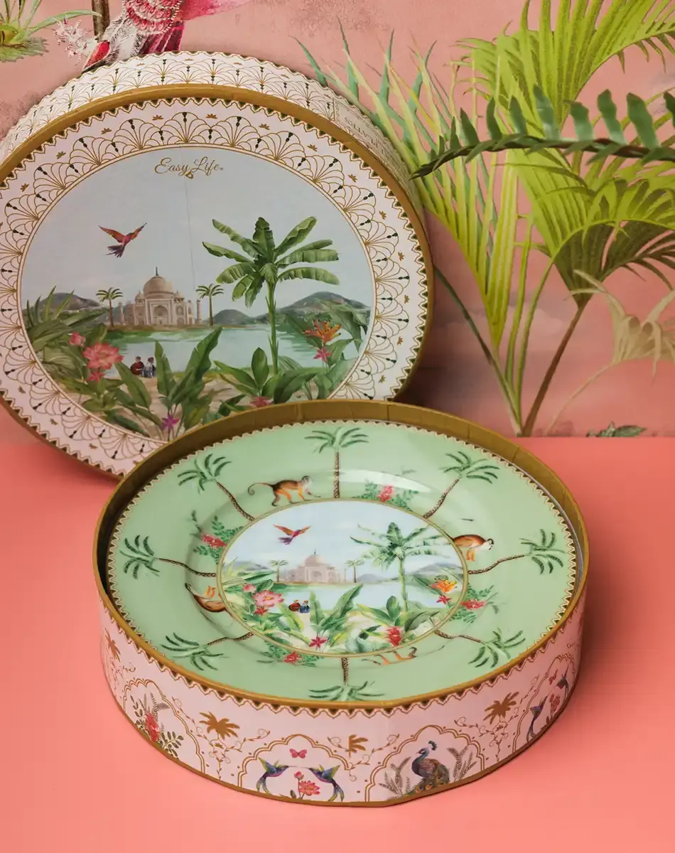 set of four dessert plates 19 cm paradise sauvage by easy life boutique