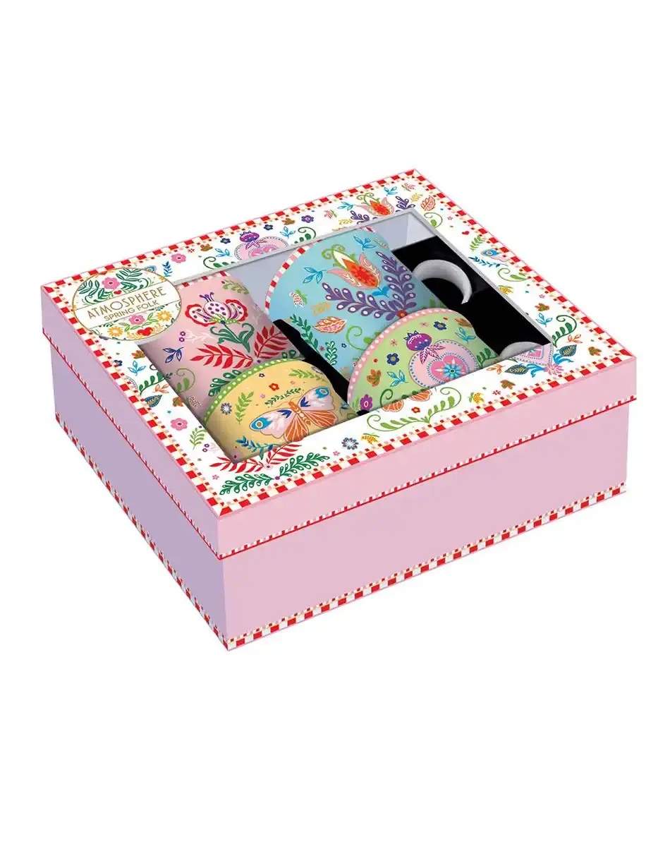 Thumbnail: Set of four mugs 300 ml Sprig Folk in a gift box