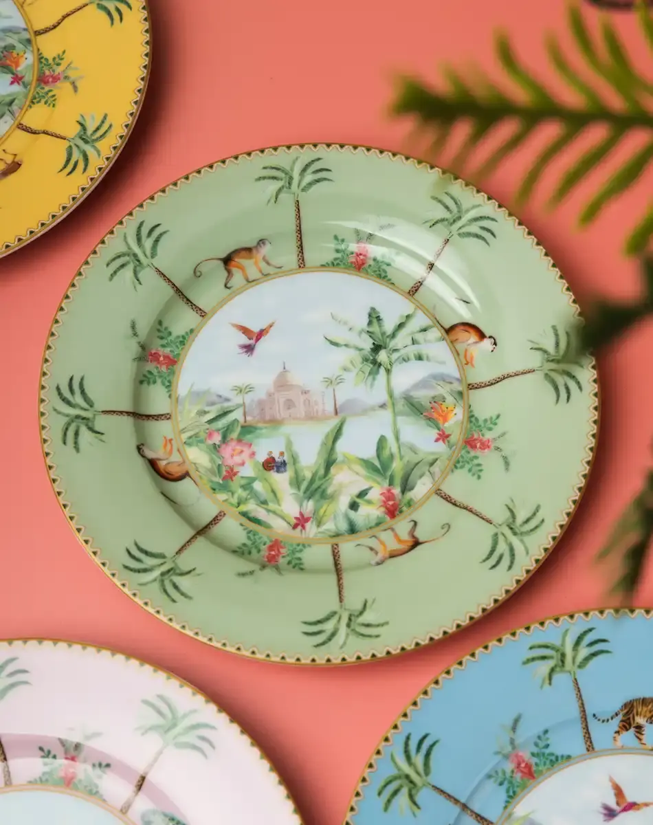 Thumbnail: set of four dessert plates 19 cm paradise sauvage by easy life boutique