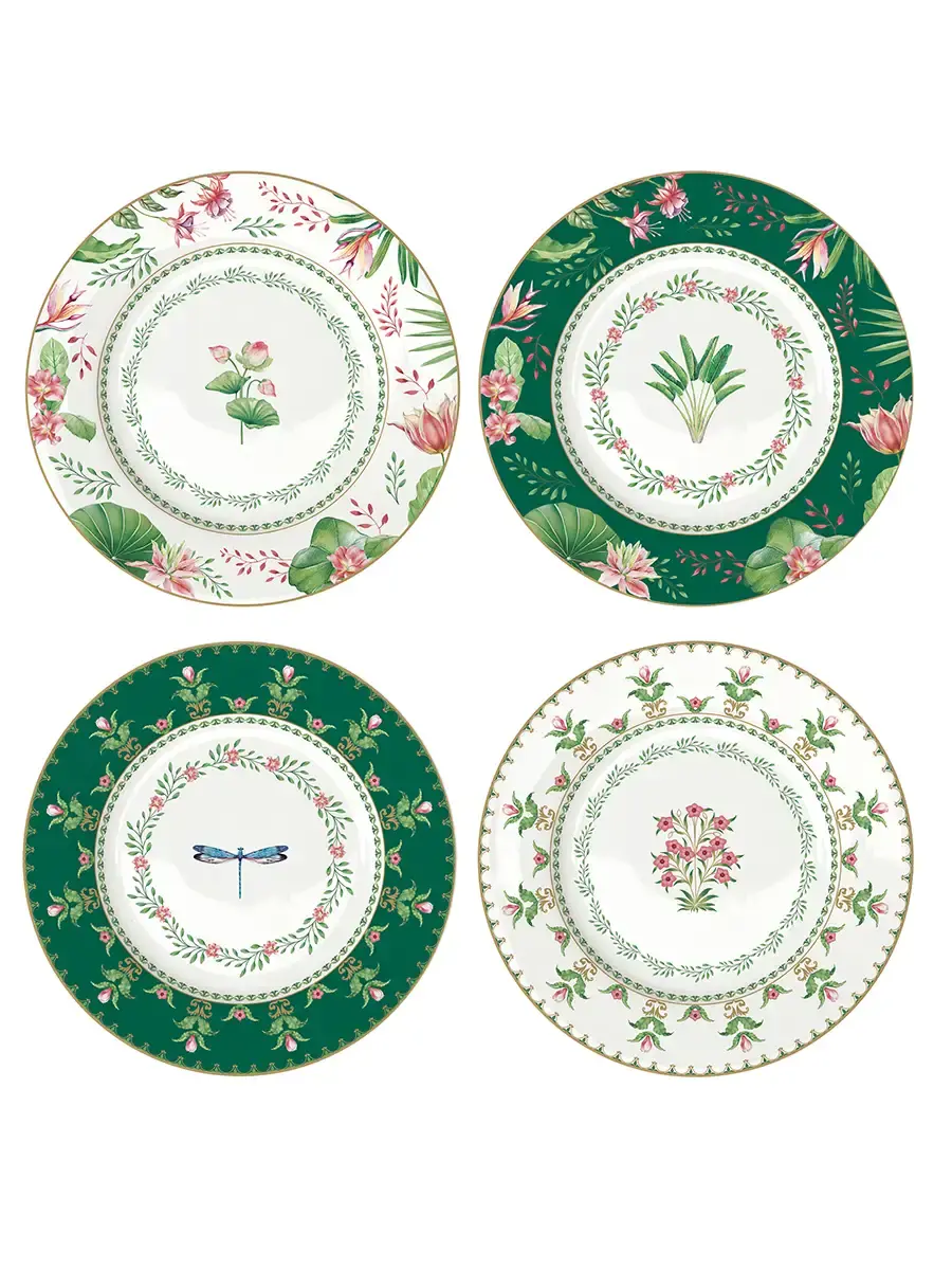 Thumbnail: Set of 4 Dessert Plates Botanic chic from Easy Life Boutique
