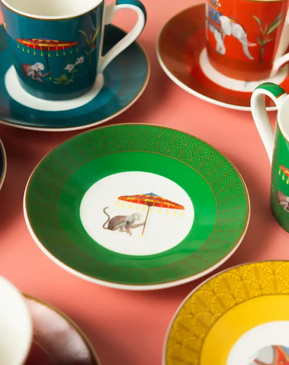 Thumbnail: set of six coffee cups and saucers marajah from easy life boutique
