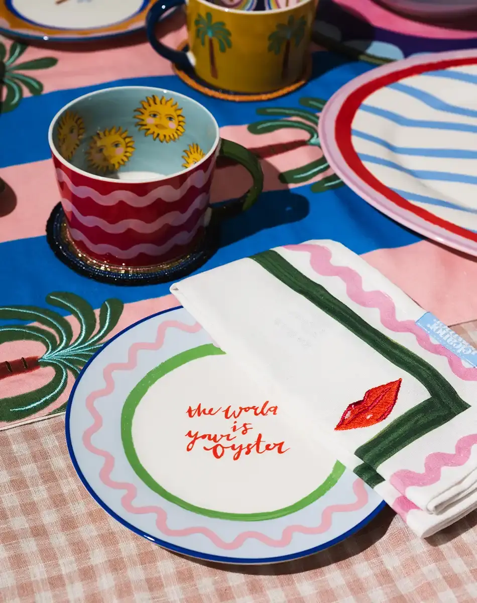 Thumbnail: electric coast icon set of four napkins from eleanor bowmer