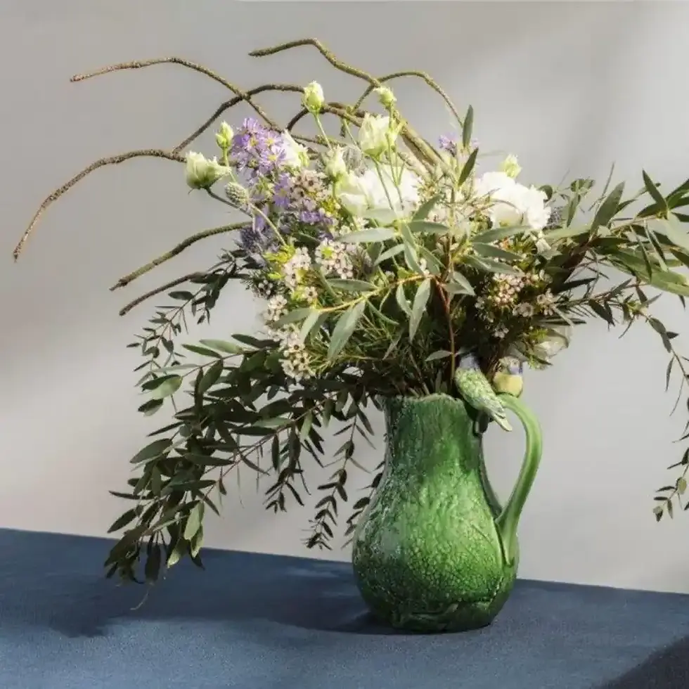 Thumbnail: blue birds jug cineraria by bordallo pinheiro