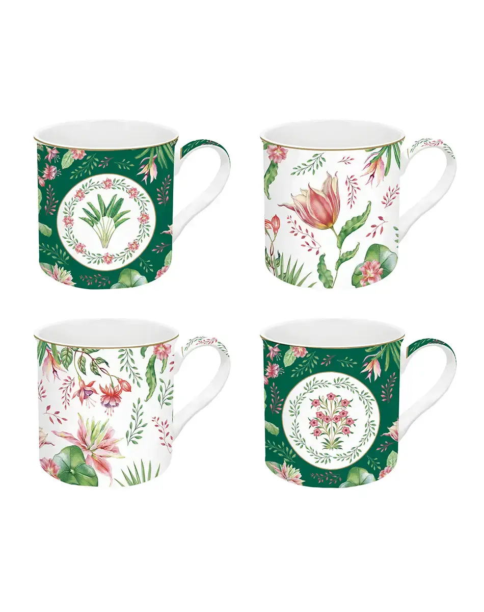 Thumbnail: set of four mugs 300 ml botanic chic from easy life boutique