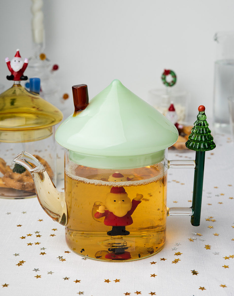 santa claus green lid teapot christmas tales from ichendorf milano