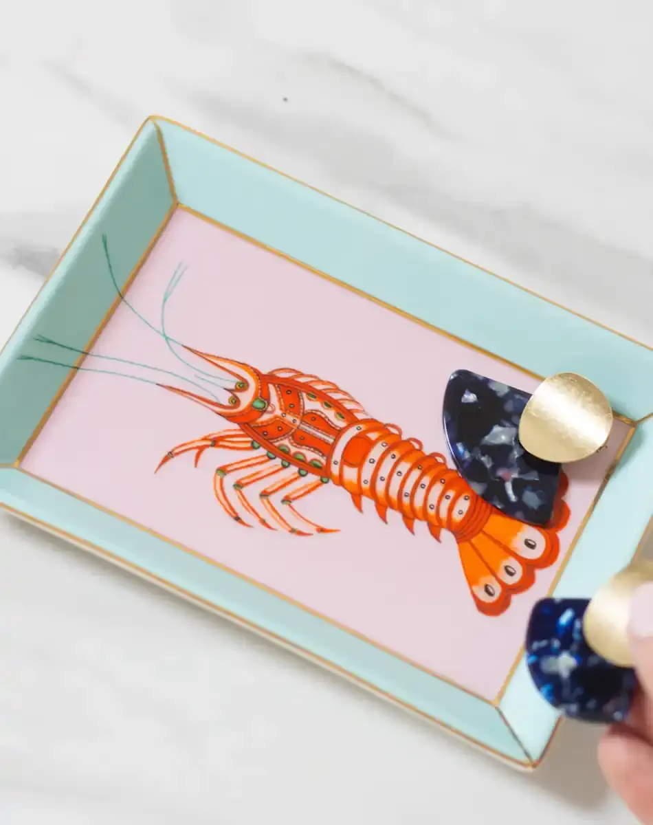 Thumbnail: lobster recgangular trinket dish from yvonne ellen