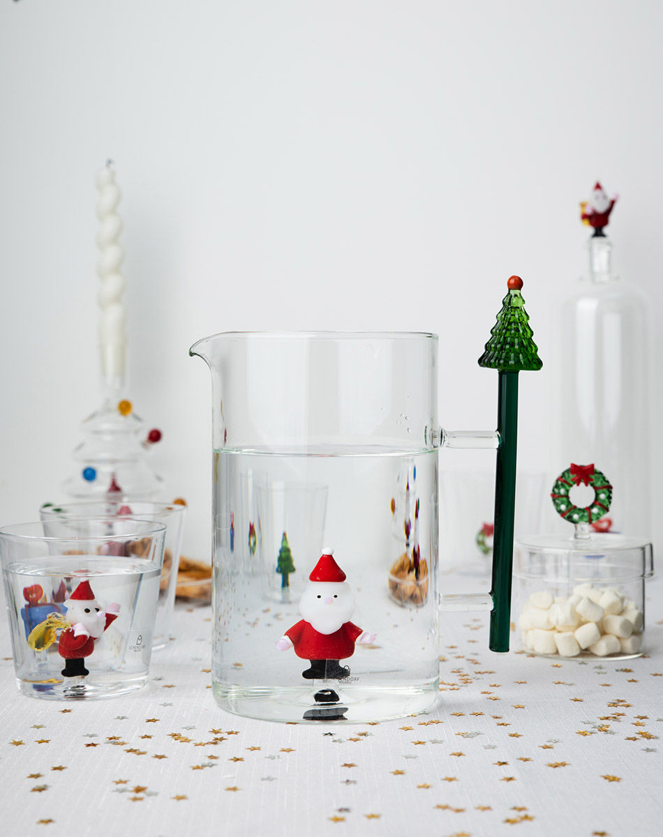 jug with christmas tree handle and santa claus christmas tales form ichendorf milano