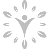 Stylized human figure with leaves