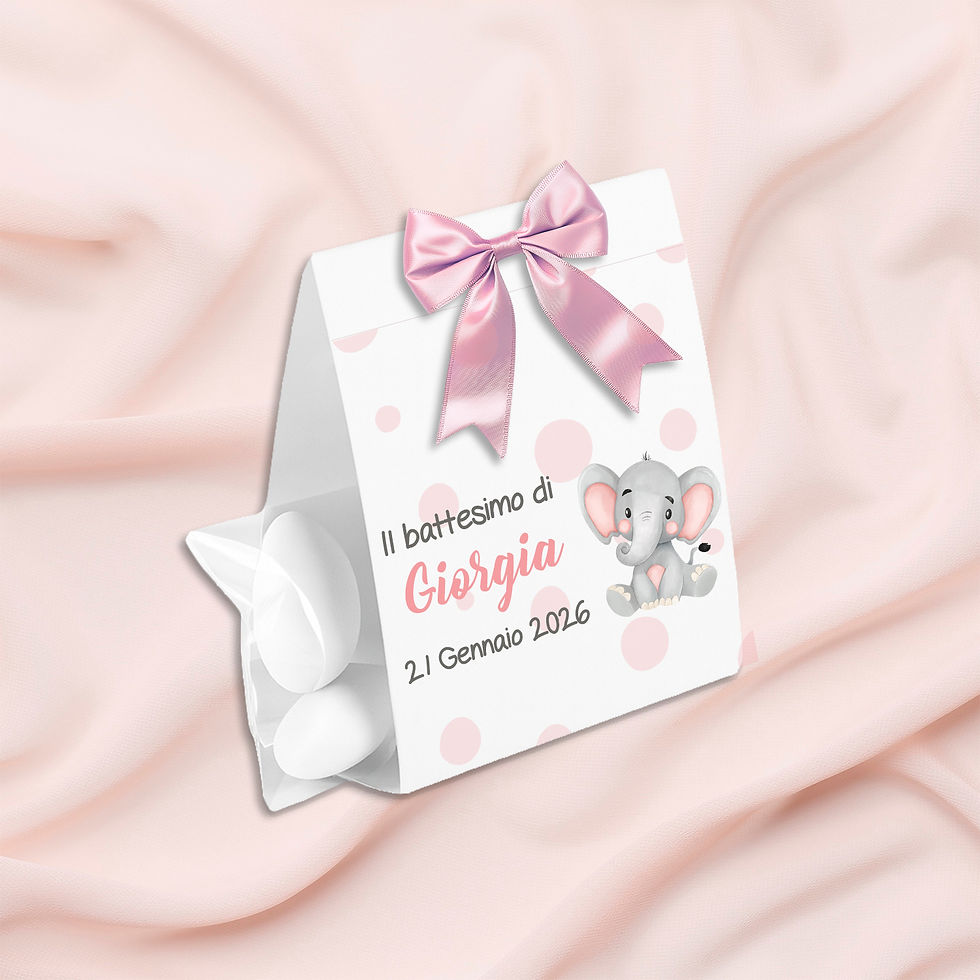 Miniatura: Coordinato elefantino rosa